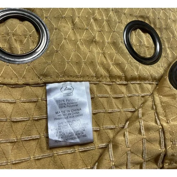2 Duck River Designer Curtains Panels Drapes 84 Gold Diamond Print Grommet Long